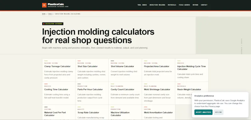PlasticsCalc screenshot 3