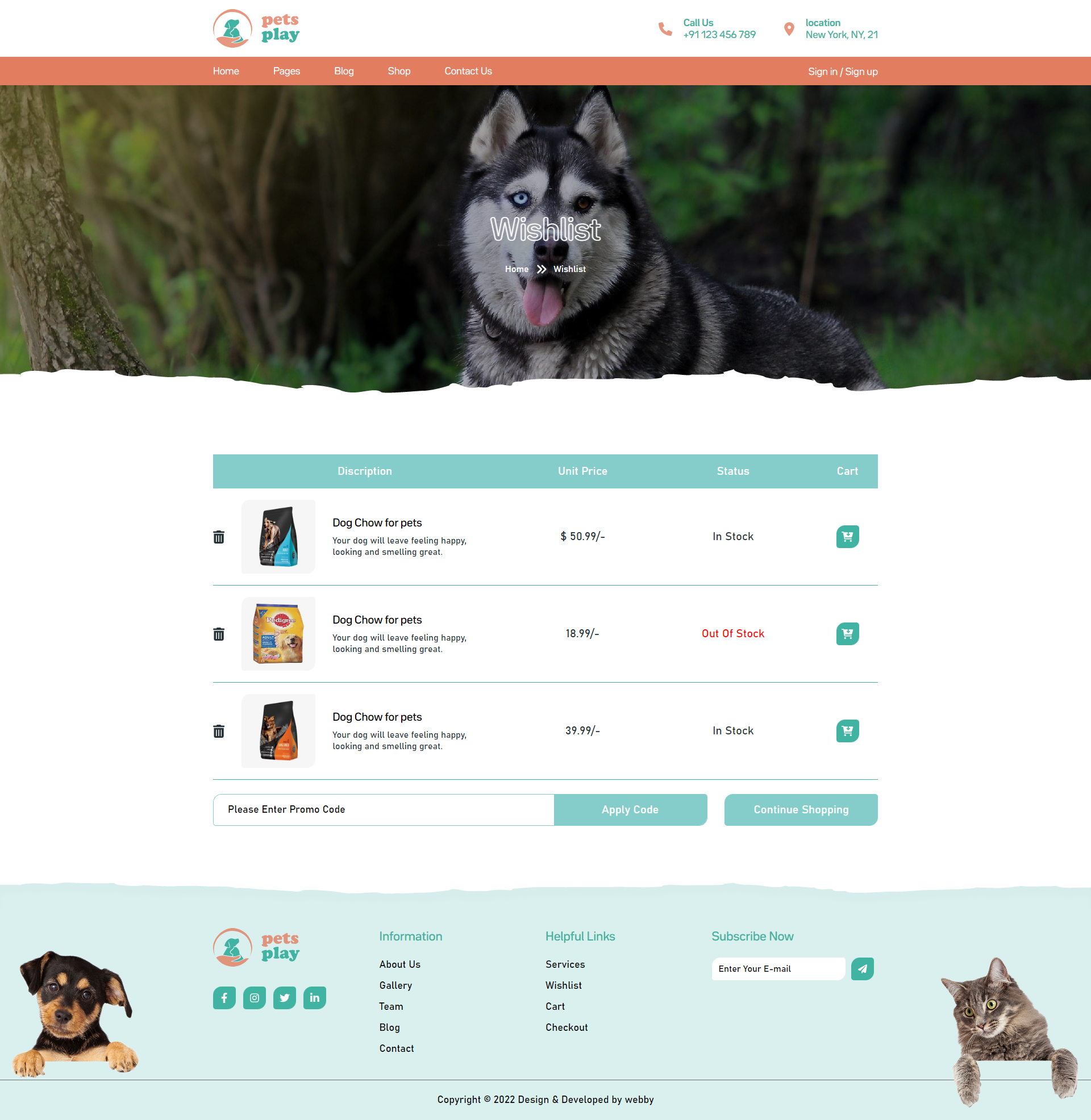 Pet Shop Website Template gallery image