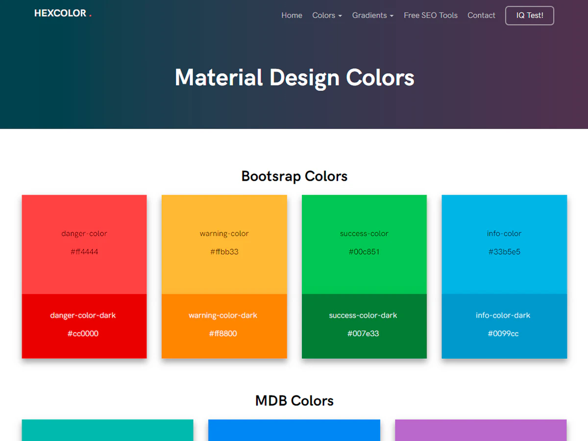 Material Design Colors