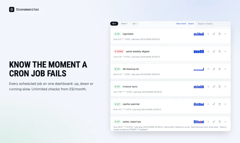 Cronomonitor screenshot 1