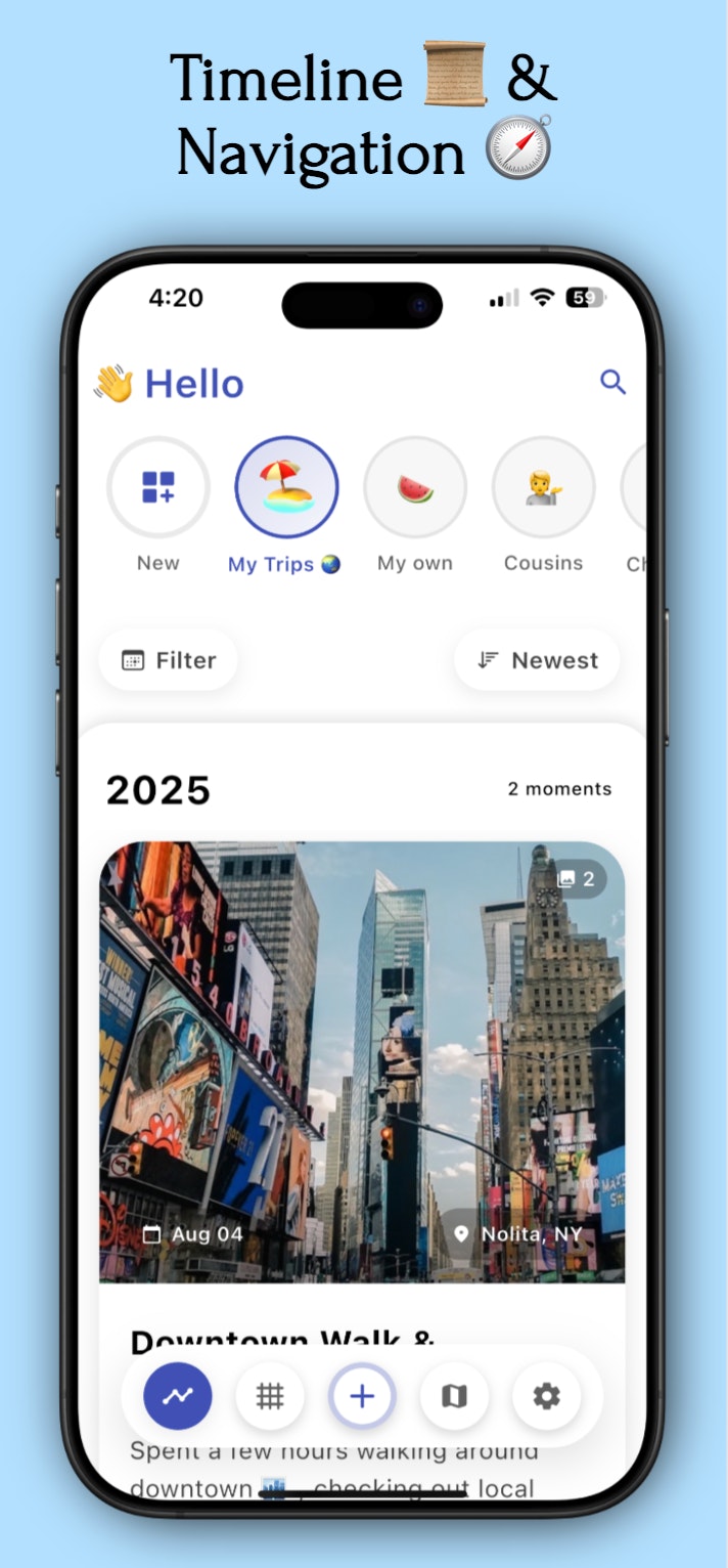 TimeTale - Main product screenshot demonstrating key features and user interface