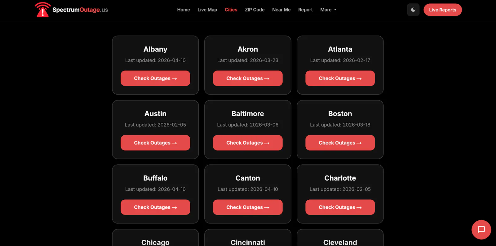 SpectrumOutage.us screenshot 3