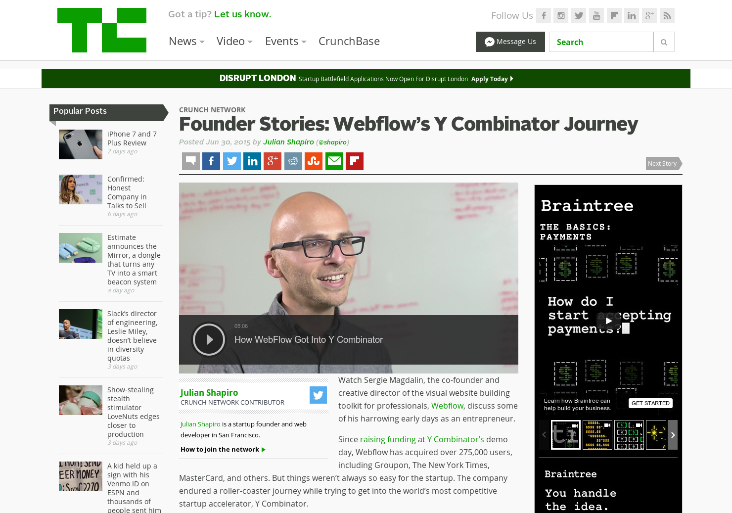 Webflow's Y Combinator Story (video)