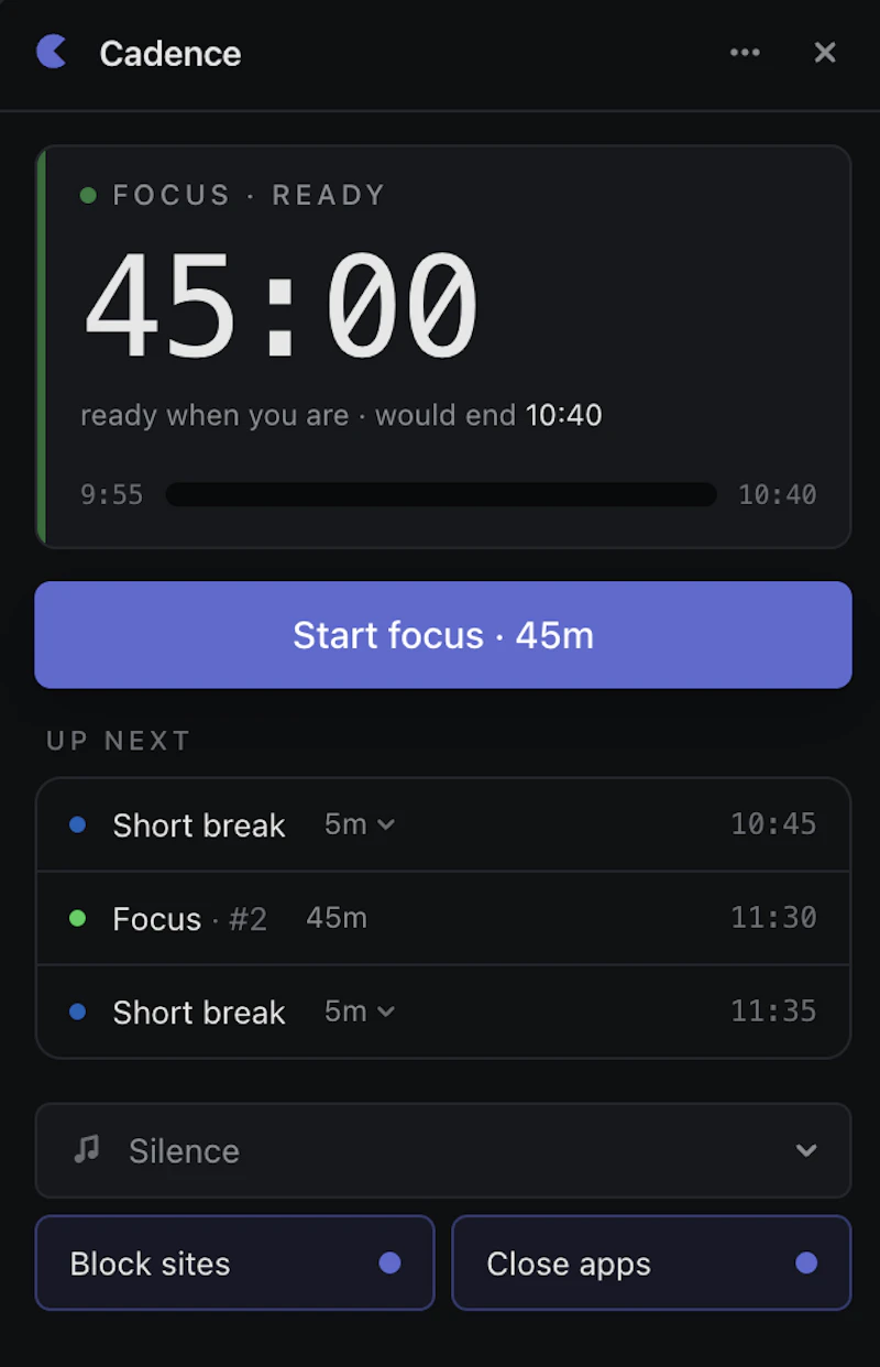 Cadence screenshot 1