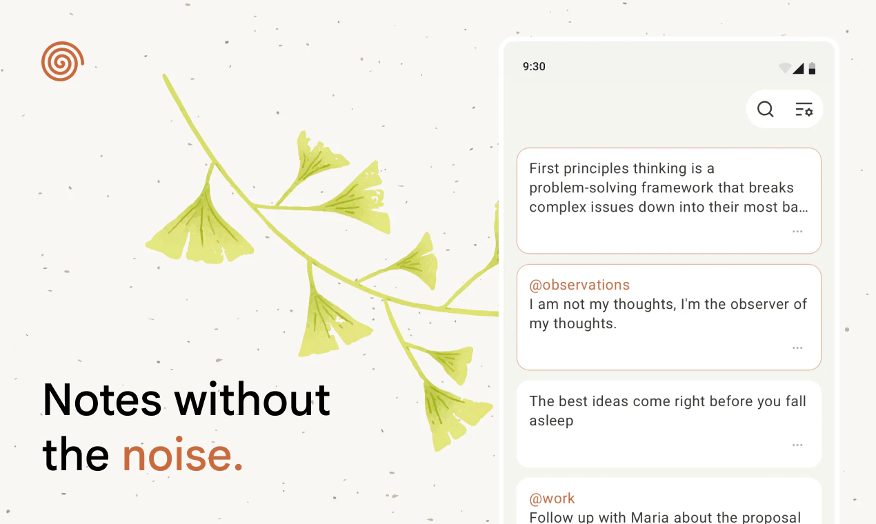 Brev - Fast and frictionless notes screenshot 1