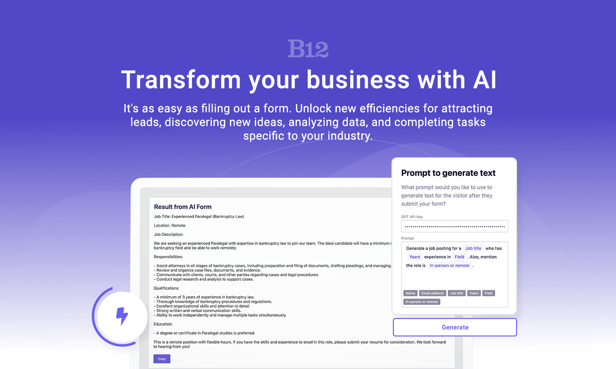 B12 Website Editor 2.0 Image