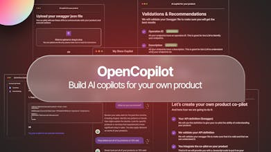 Copilotos de IA em ação: uma imagem mostrando uma interface de produto SaaS com OpenCopilot em operação, mostrando a integração perfeita de copilotos de inteligência artificial.