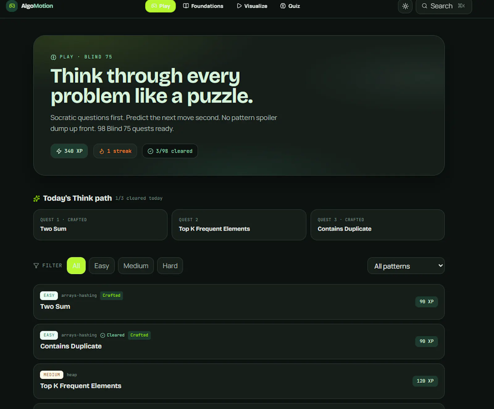 AlgoMotion · Understand DSA by Thinking screenshot 3