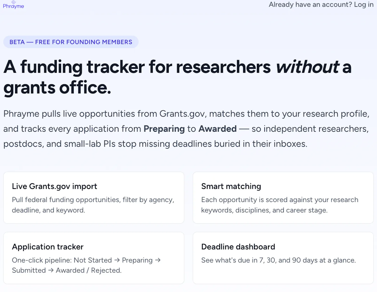 Phrayme.com screenshot 1