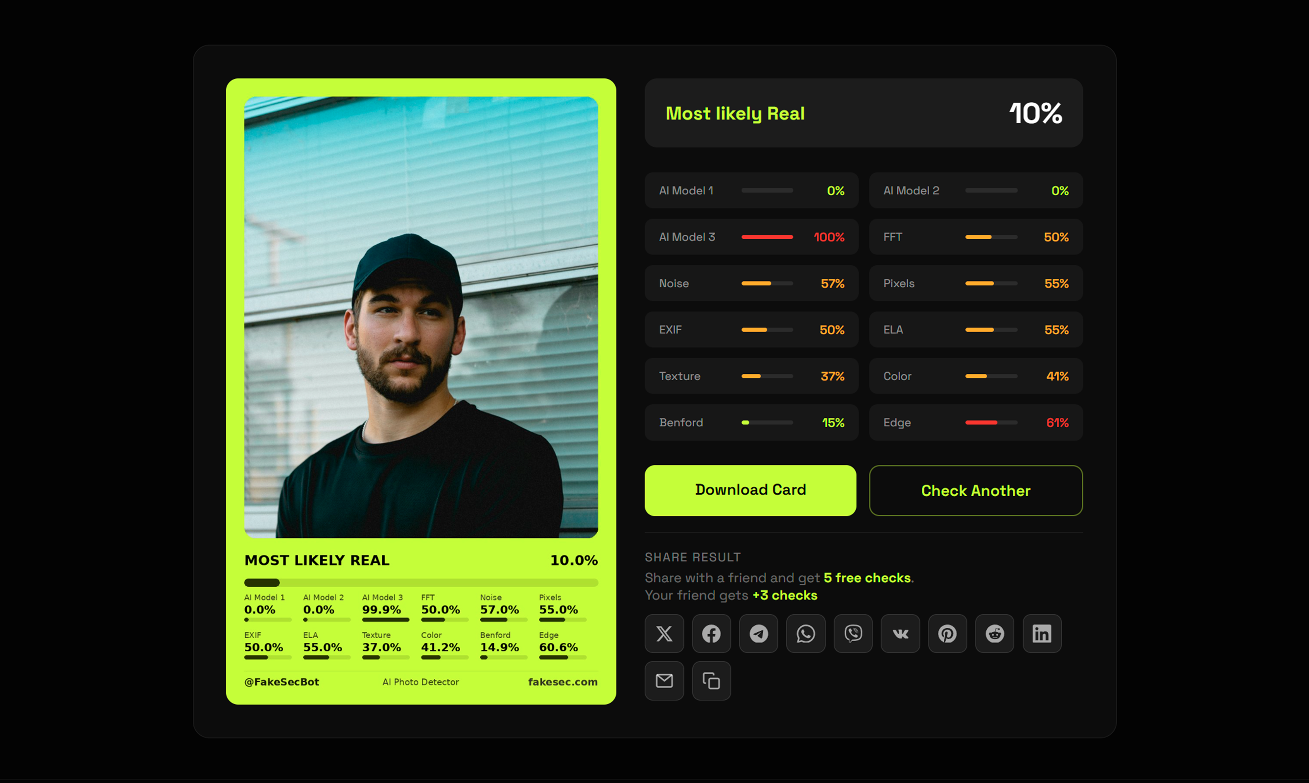 FakeSec - AI Photo Detector - Screenshot 4 showing product features and functionality