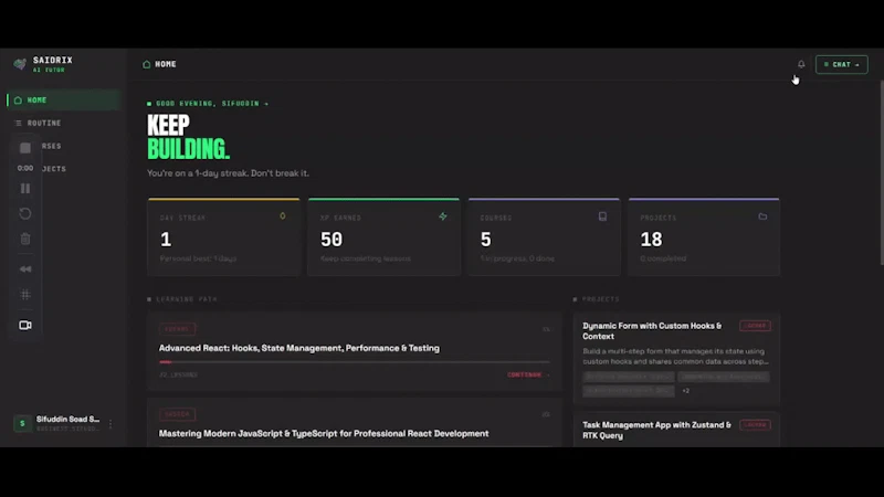 Saidrix AI Tutor screenshot 1 (video preview)