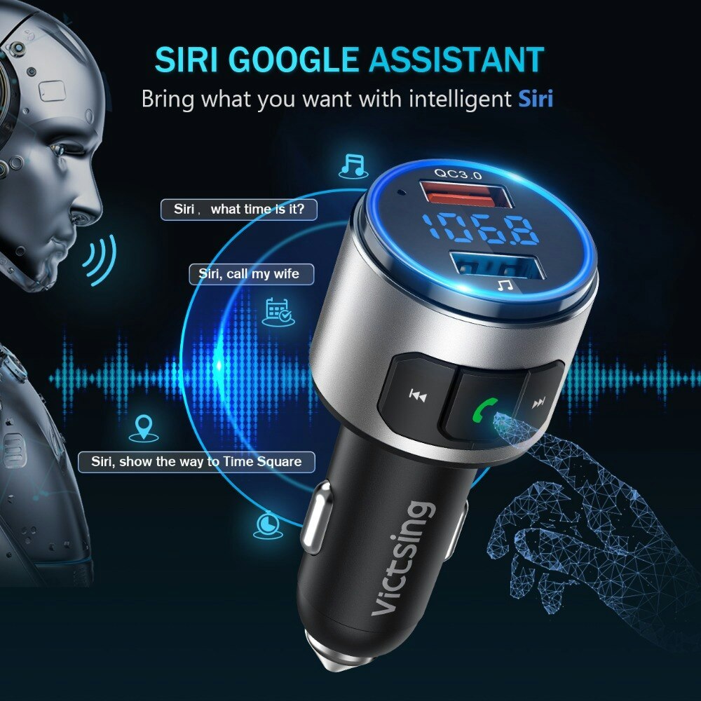 VicTsing (Upgraded) V5.0 Bluetooth FM 