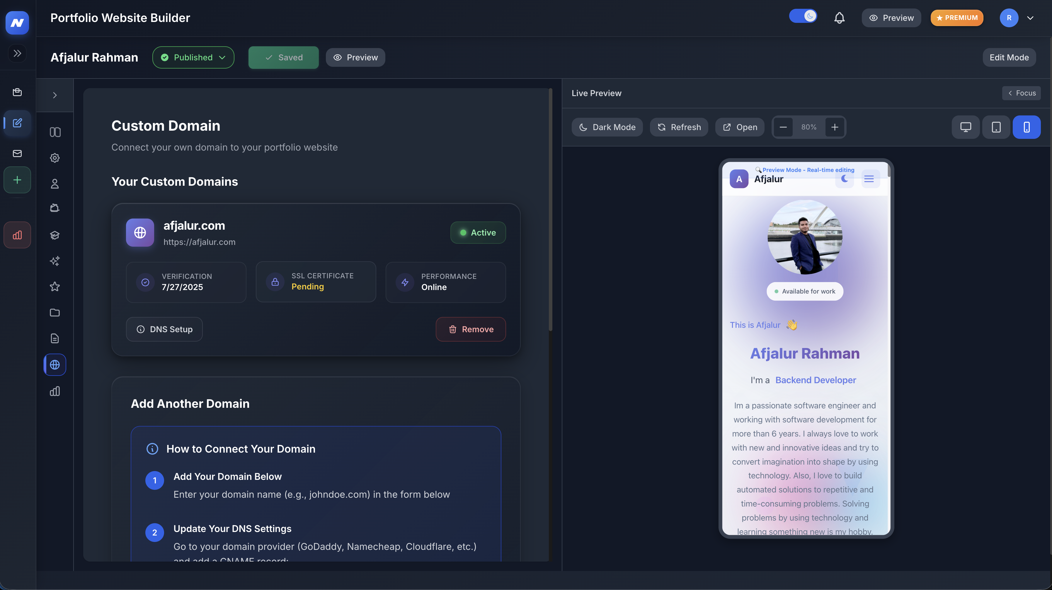 NextGenCV - AI Portfolio Website Builder gallery image