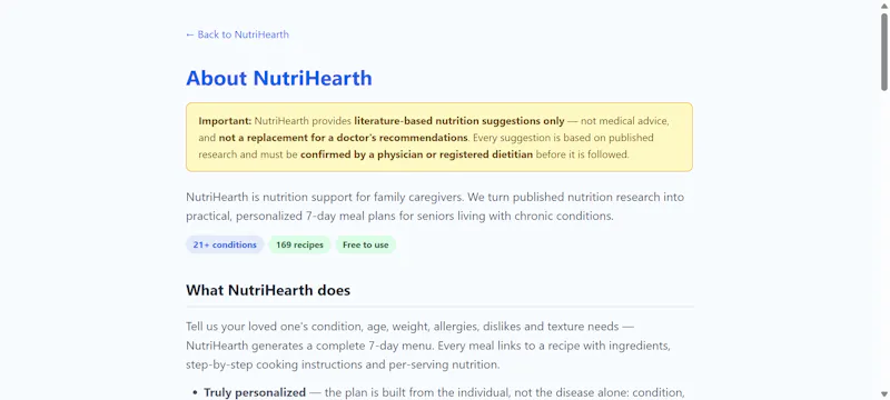NutriHearth — Caregiver Meal Planner screenshot 4