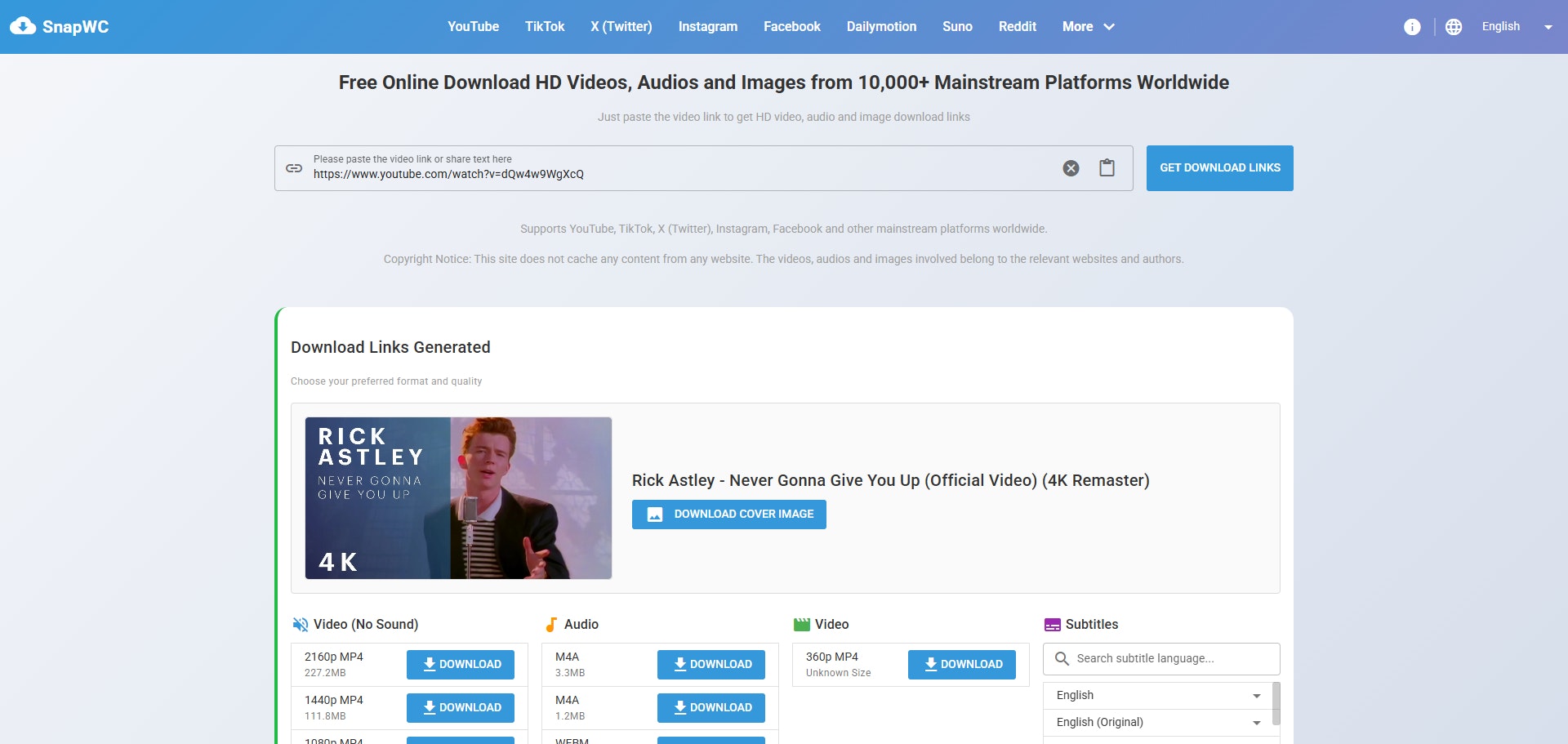 SnapWC - Main screenshot showing features and interface