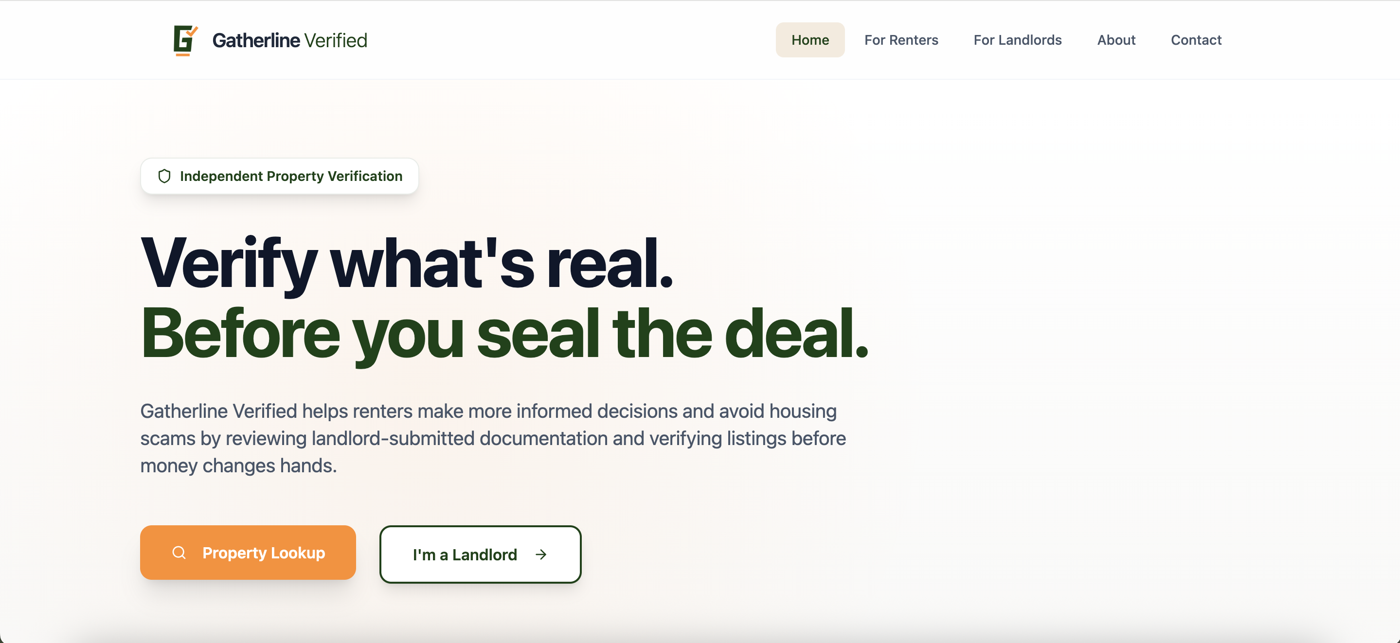 Gatherline Verified - Main product screenshot demonstrating key features and user interface