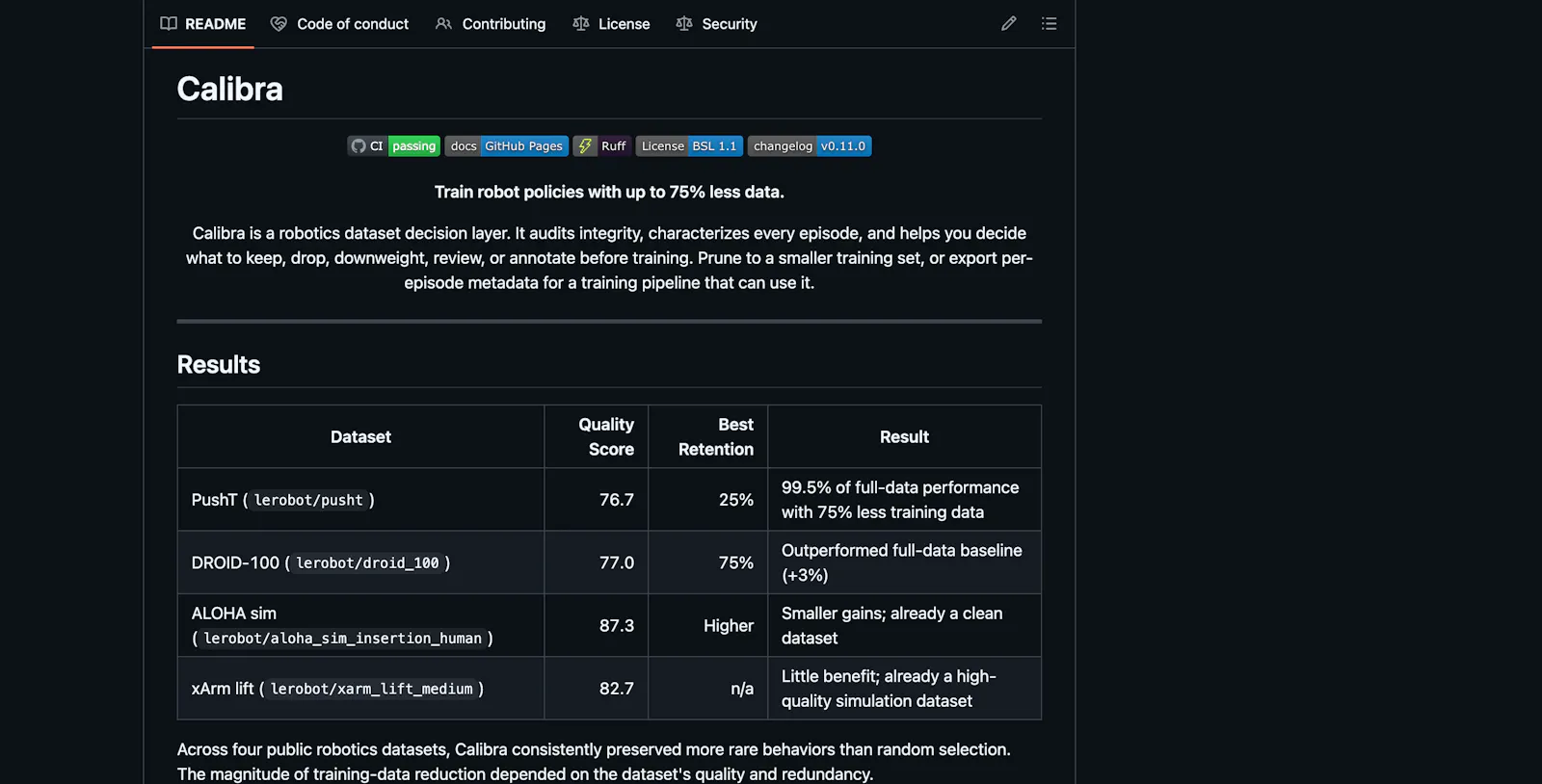 Calibra Dataset Intelligence screenshot 2