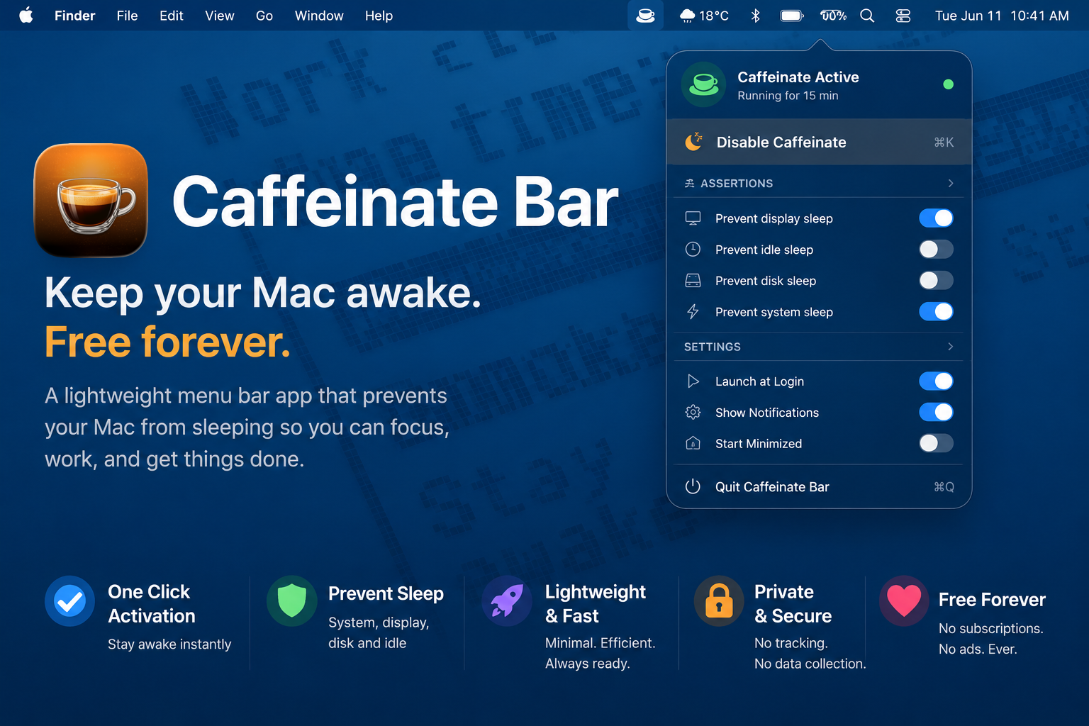 Caffeinate Bar — Keep your Mac awake gallery image