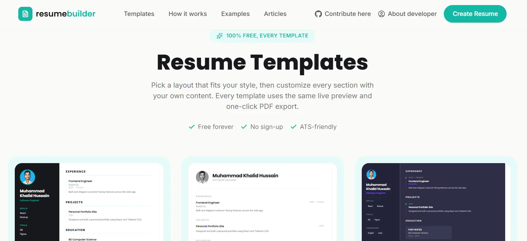 resumebuilder gallery image