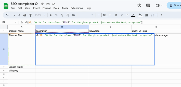 Q - Функция ИИ для Google Sheets ™ медиа 3