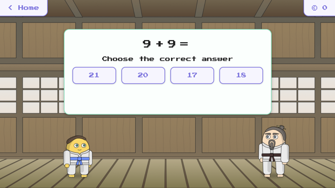 空手数学Dojo - 数学の事実を学ぶための教育アドベンチャーゲームメディア2