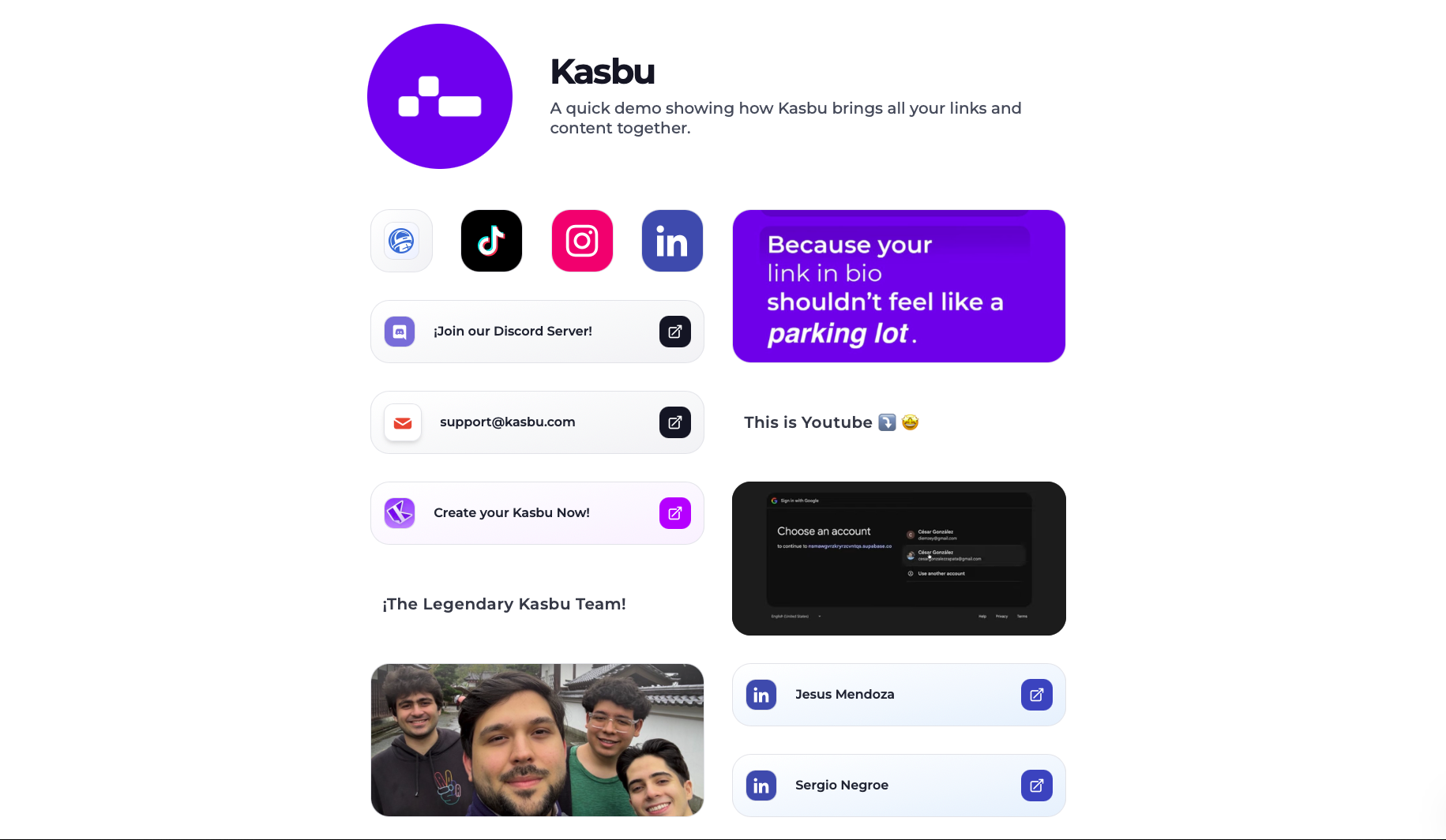 Kasbu.bio - Screenshot 2 showing product features and functionality