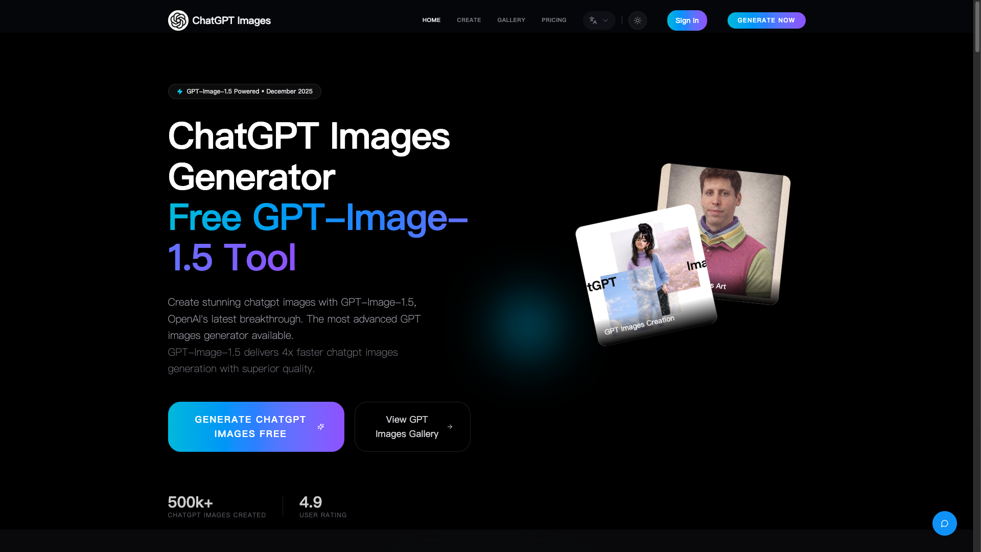 ChatGPT Images - Main product screenshot demonstrating key features and user interface