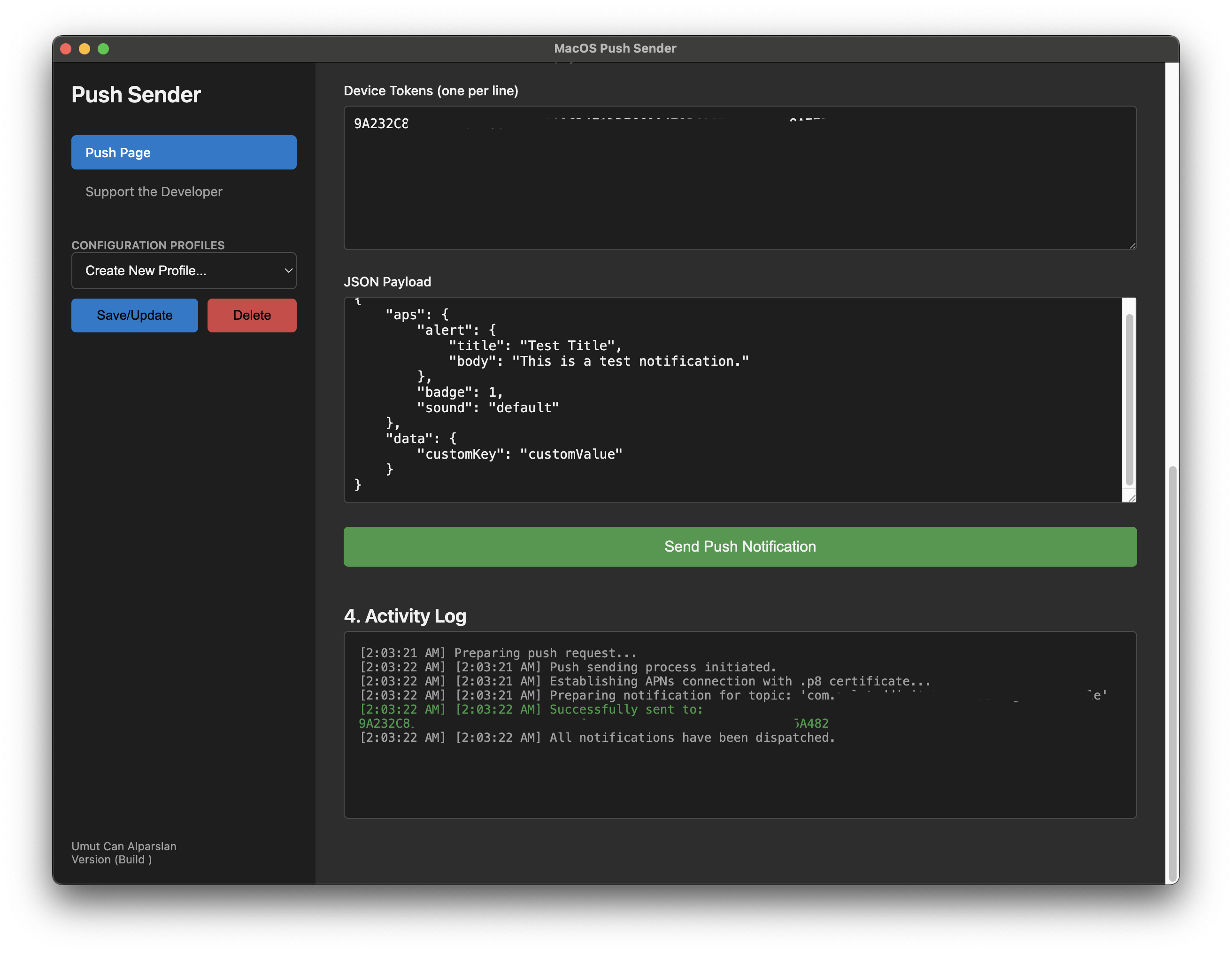 MacOS Push Sender media 2
