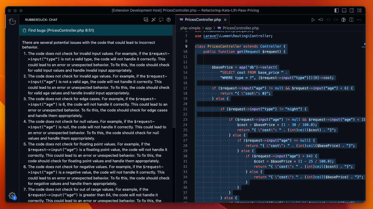 Mídia 7 de Rubberduck - Chatgpt para código do Visual Studio