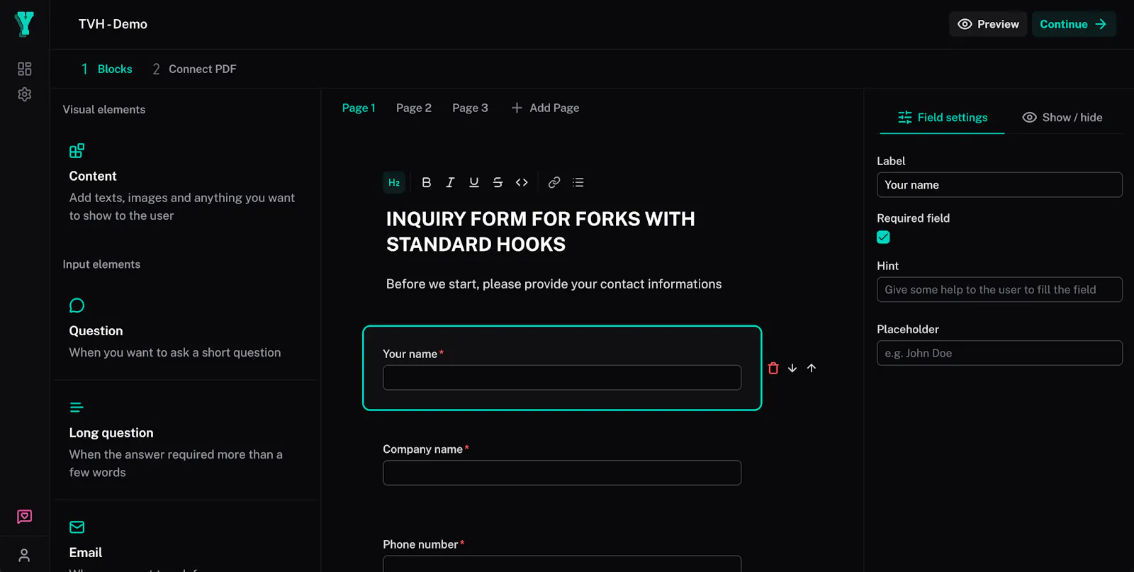 Yolvan - PDF to web form screenshot 3