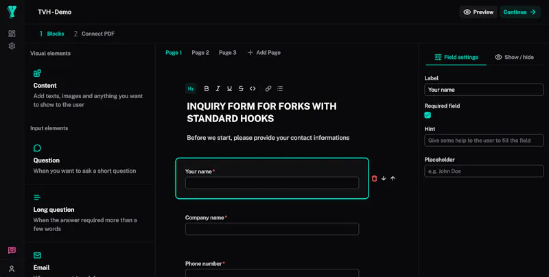 Yolvan - PDF to web form screenshot 3