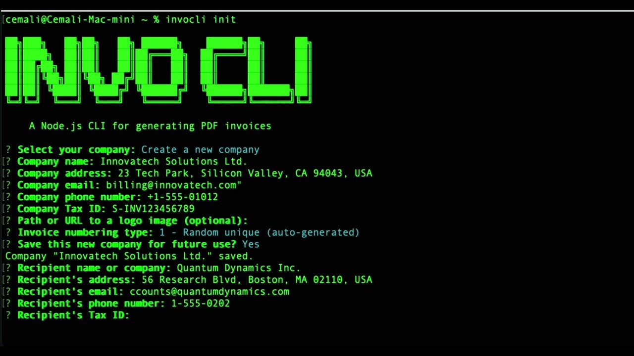 InvoCLI gallery image