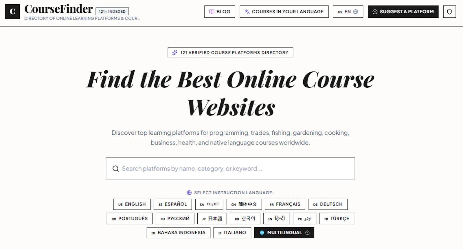 CourseFinder — Online Course Directory screenshot 1