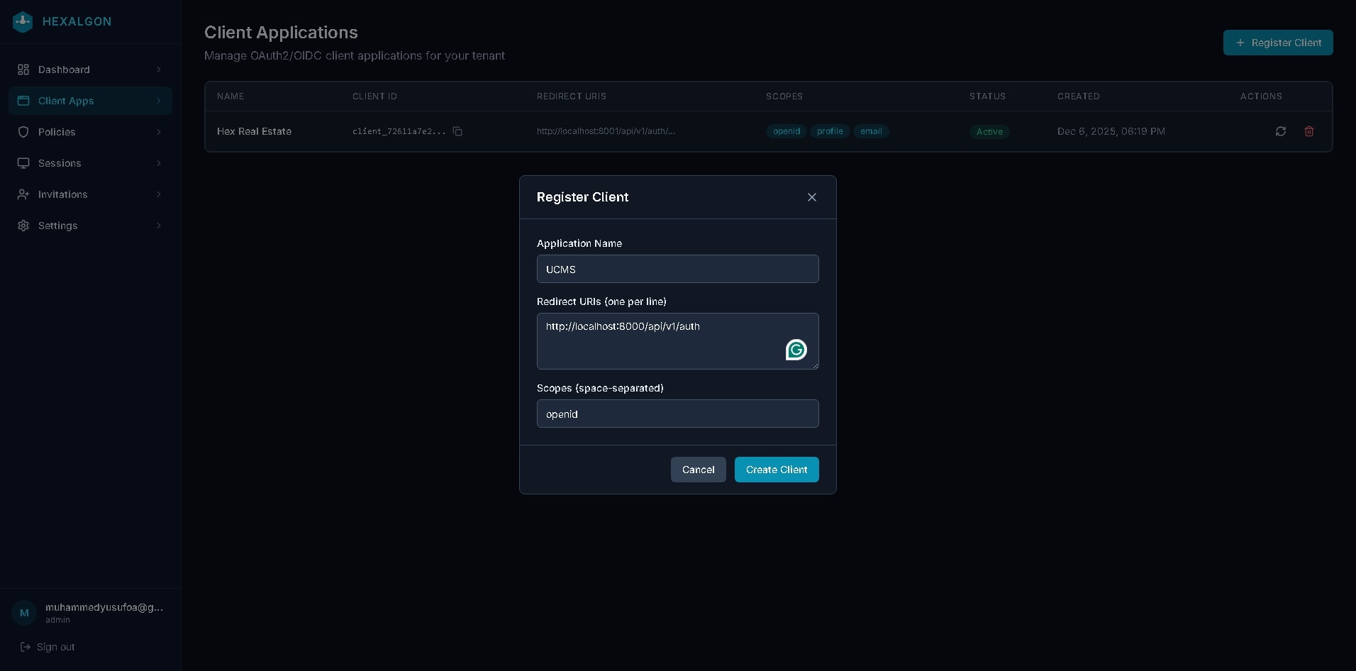 HEX-IAM GitHub v0.1.0 initial release - Screenshot 3 showing product features and functionality