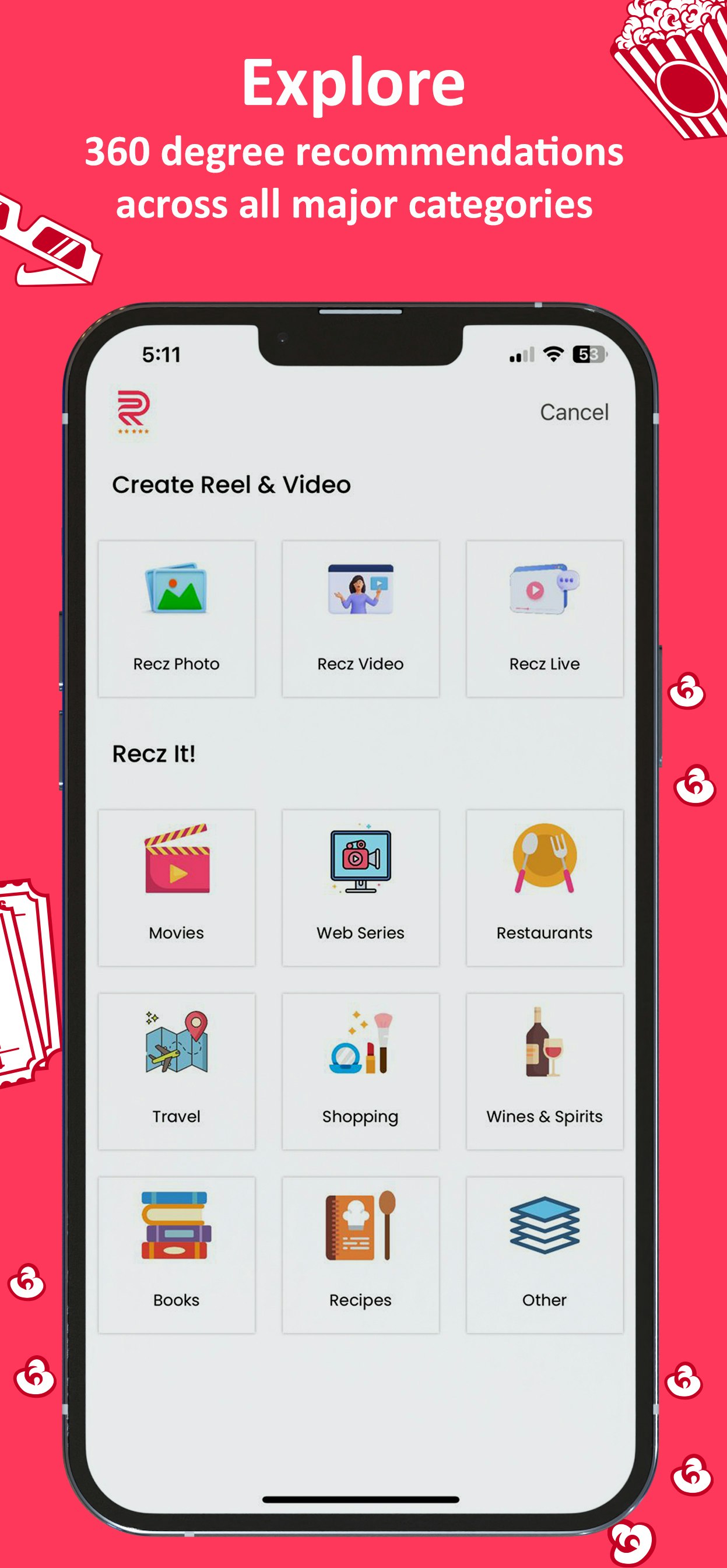 Recz - सामाजिक सिफारिश ऐप media 5
