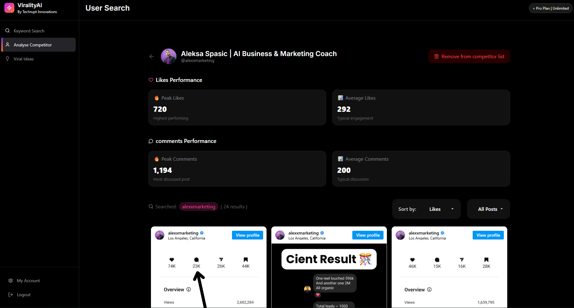 ViralityAI 2.0 - Screenshot 3 showing product features and functionality