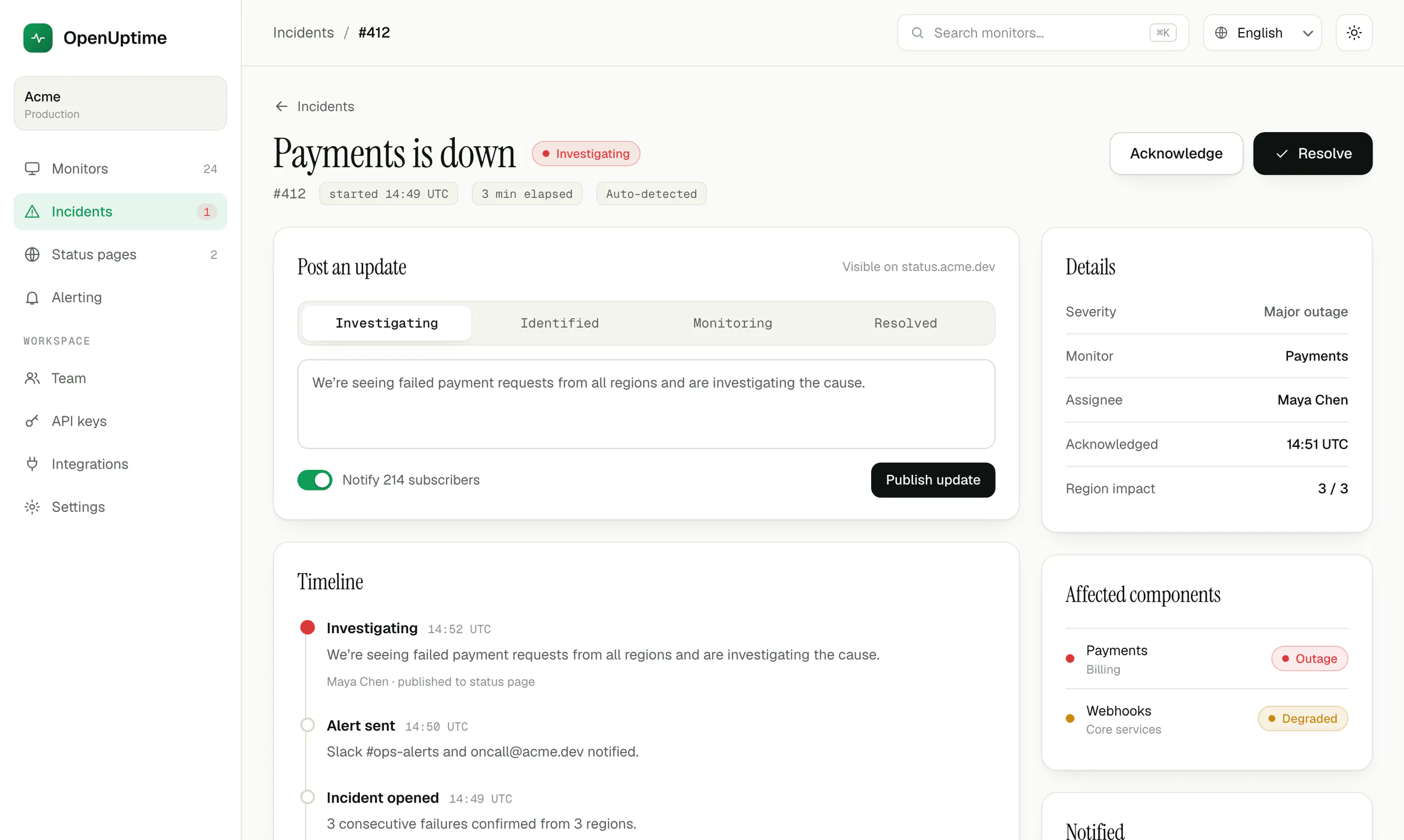 OpenUptime gallery image