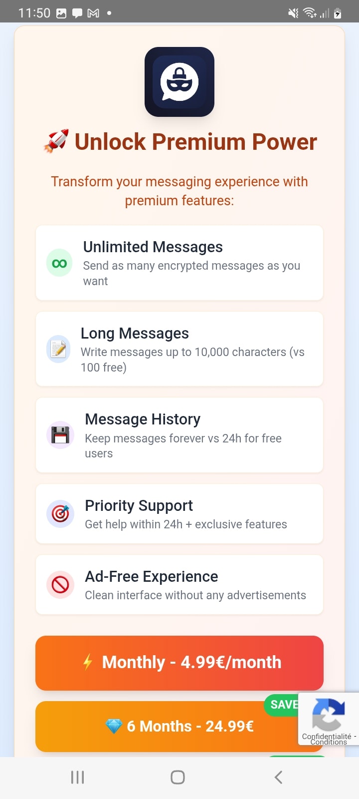 Messenger Incognito - verschlüsselte Messaging -App, Privatsphäre Medien 1