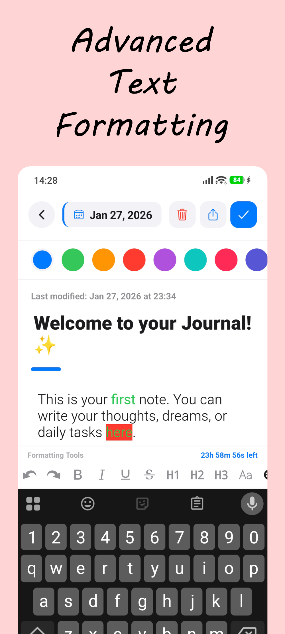 Calendar Notes: Daily Journal - Screenshot 4 showing product features and functionality