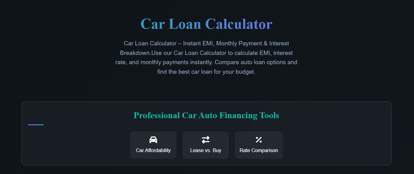 Car Loan Calculator - Screenshot 3 showing product features and functionality