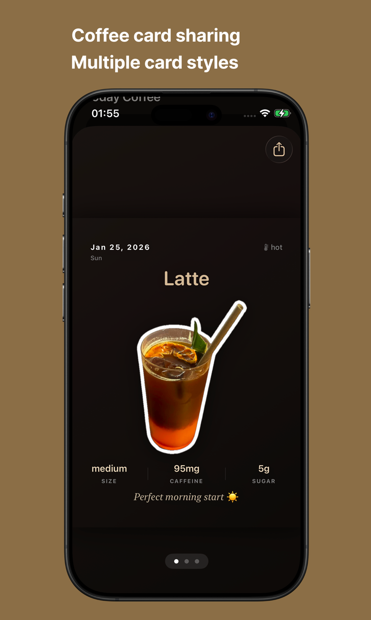 Cafeor - Daily Coffee Tracker - Screenshot 4 showing product features and functionality