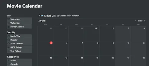Notion Movie Library Template gallery image