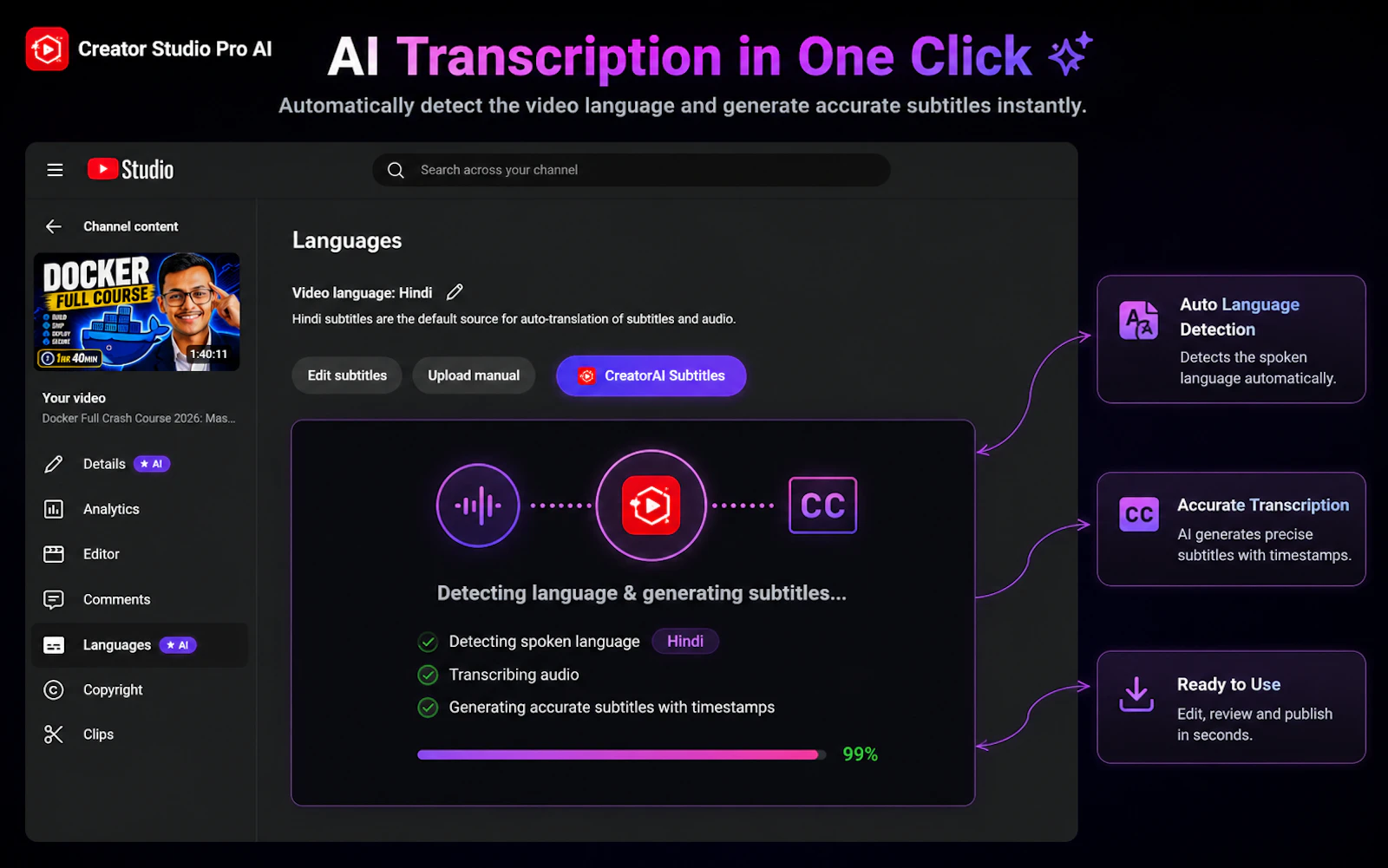 Creator Studio Pro AI for Youtubers screenshot 5