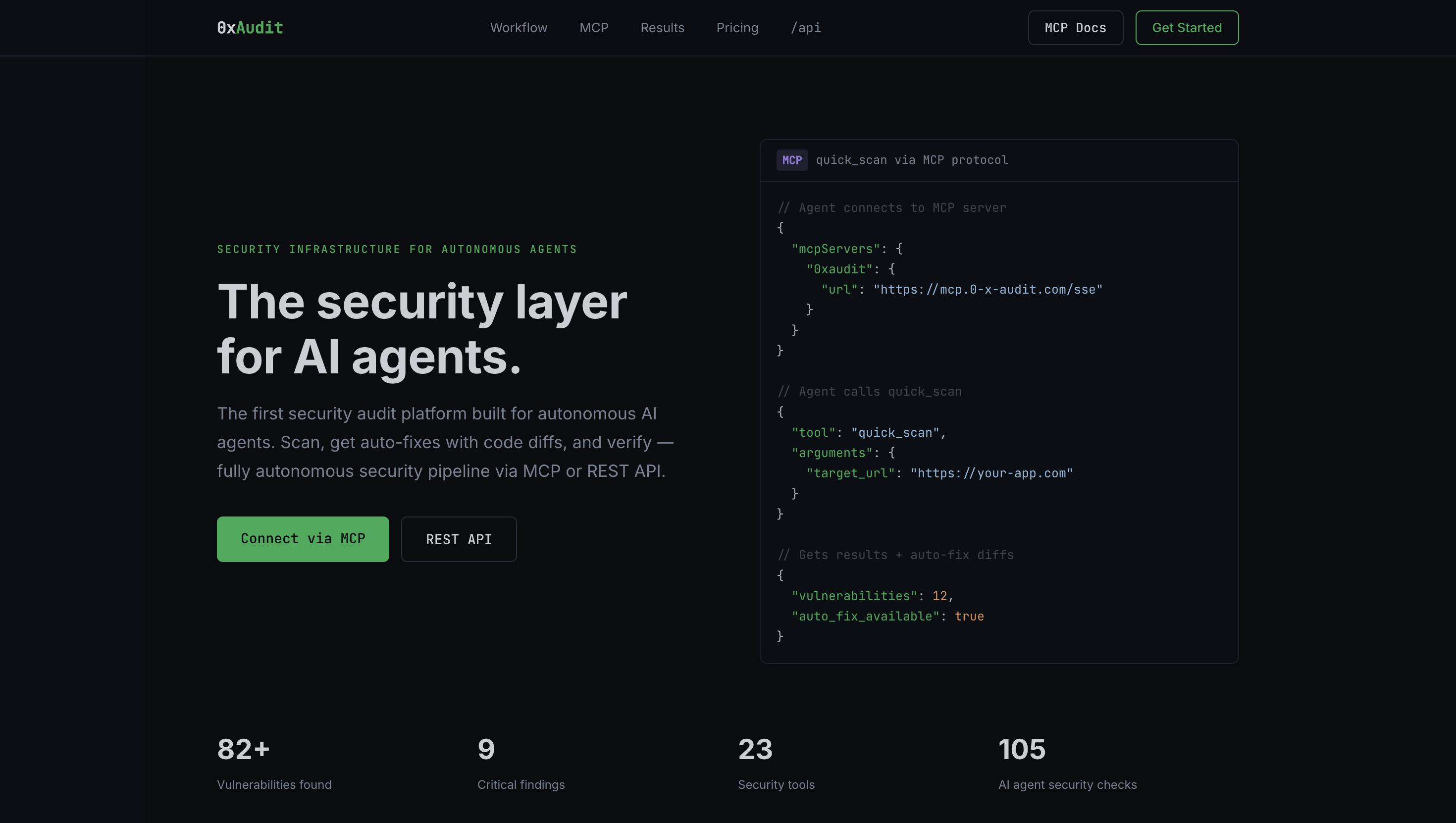 0xAudit - Main product screenshot demonstrating key features and user interface
