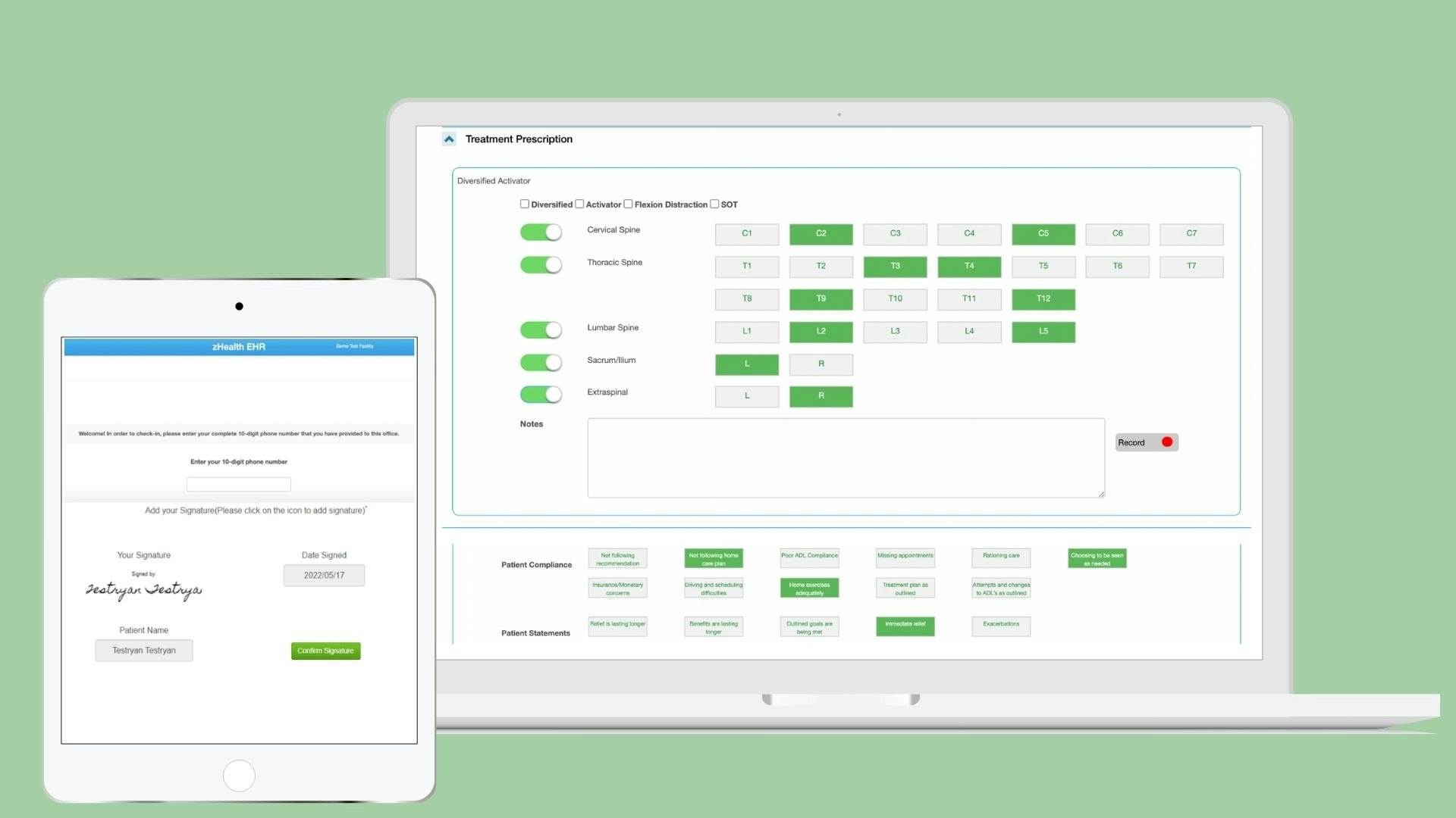 zHealth - Main product screenshot demonstrating key features and user interface