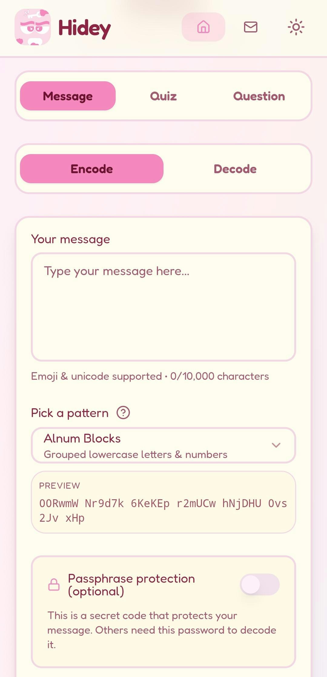 Hidey — Free Secret Message Generator gallery image