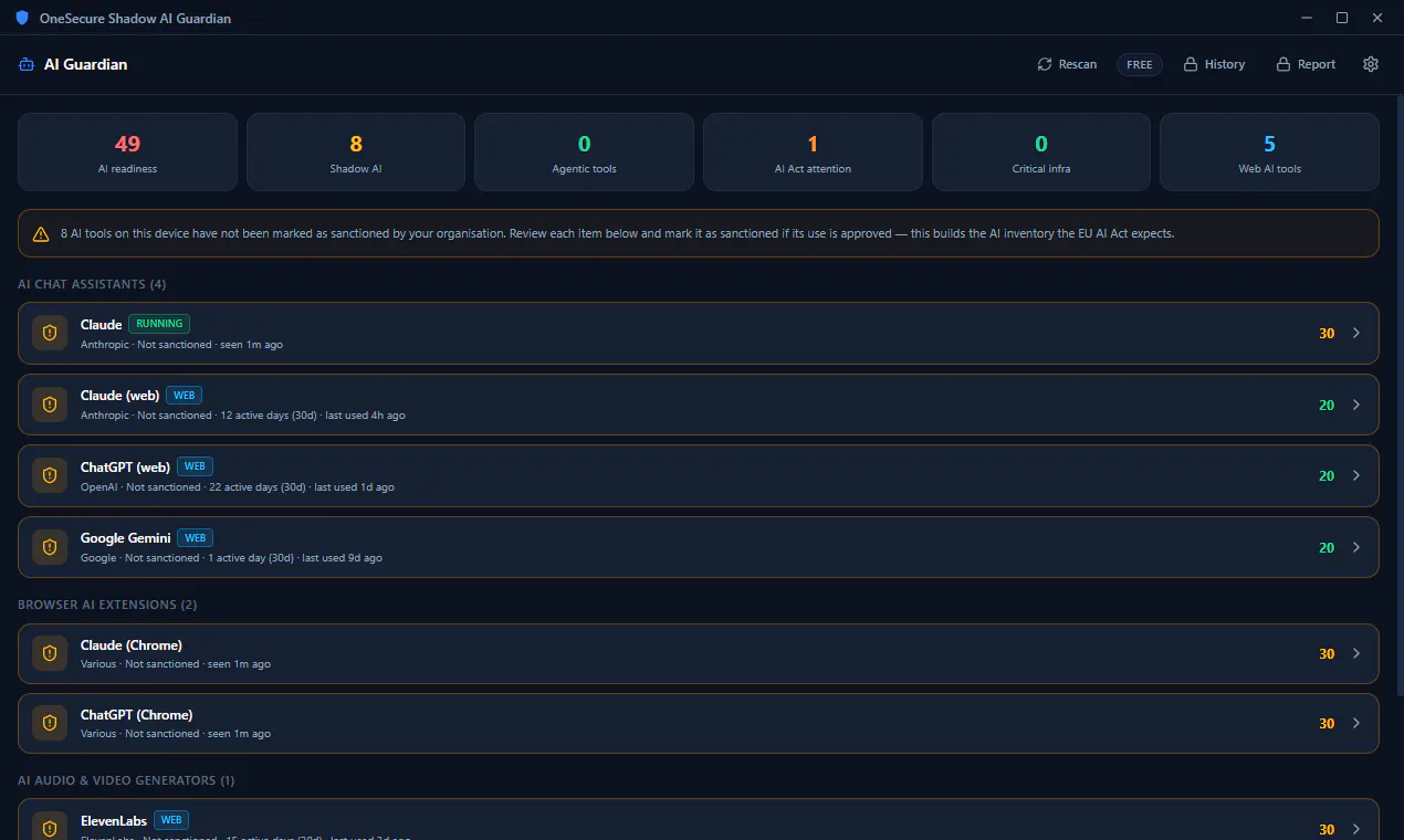 OneSecure Shadow AI Guardian gallery image
