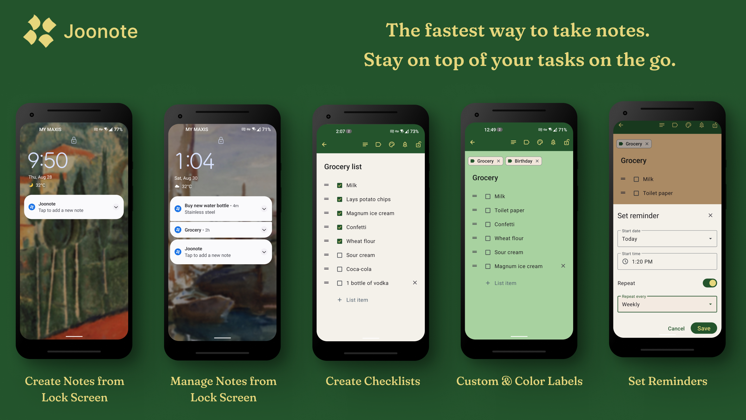 Média Jonota - Créer et gérer les notes et les listes dans votre panneau de notification 2