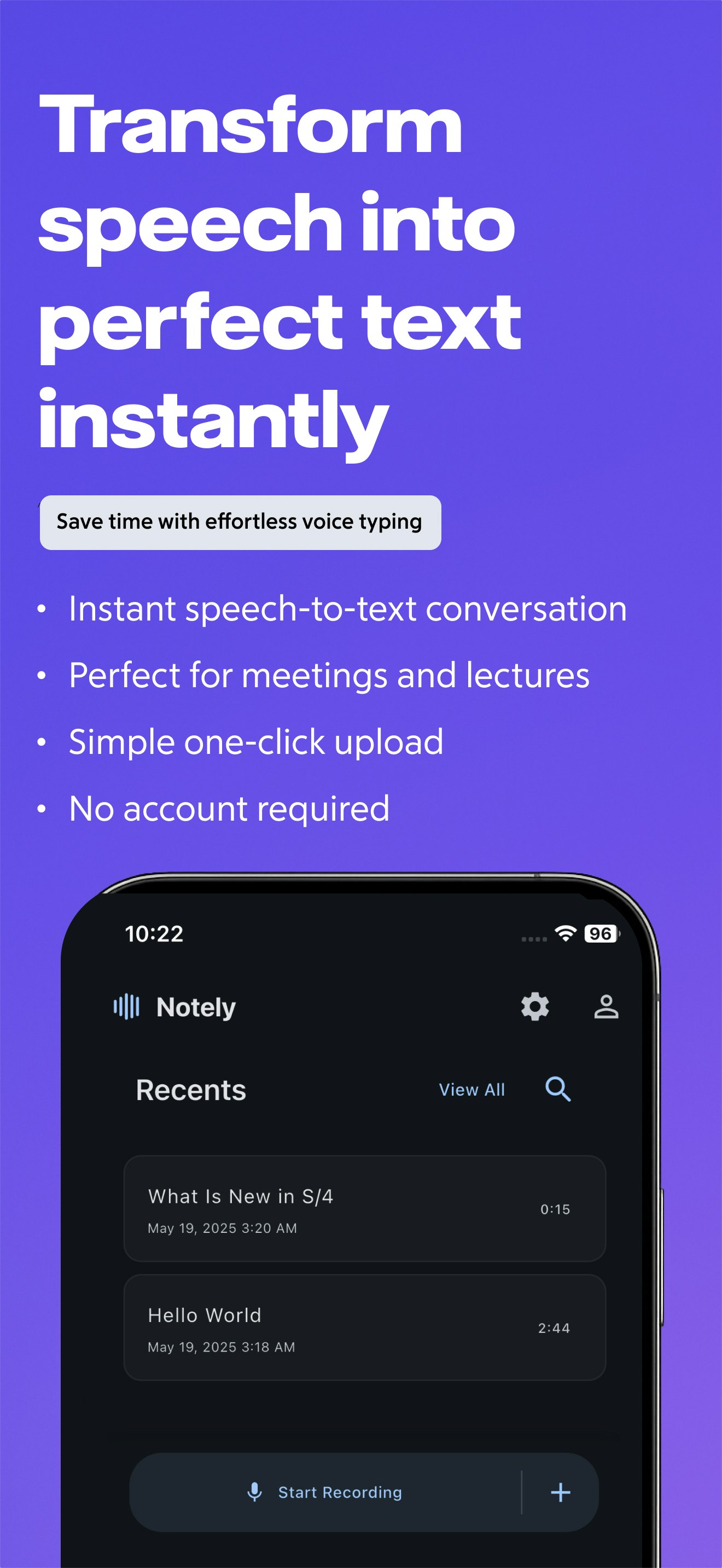 Notely AI - Main product screenshot demonstrating key features and user interface
