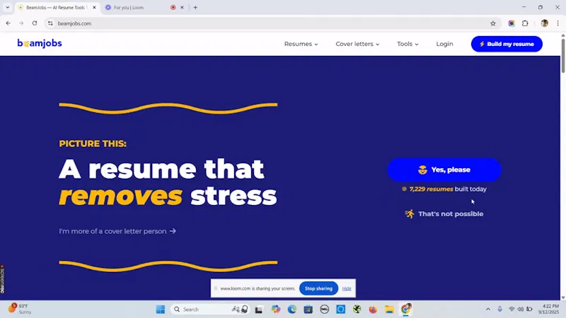 BeamJobs | AI Resume Builder screenshot 1 (video preview)